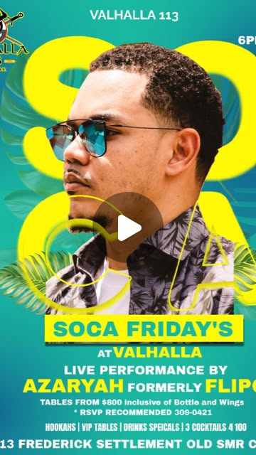 Official Valhalla 113 Soca Fridays reel cover featuring Azaryah